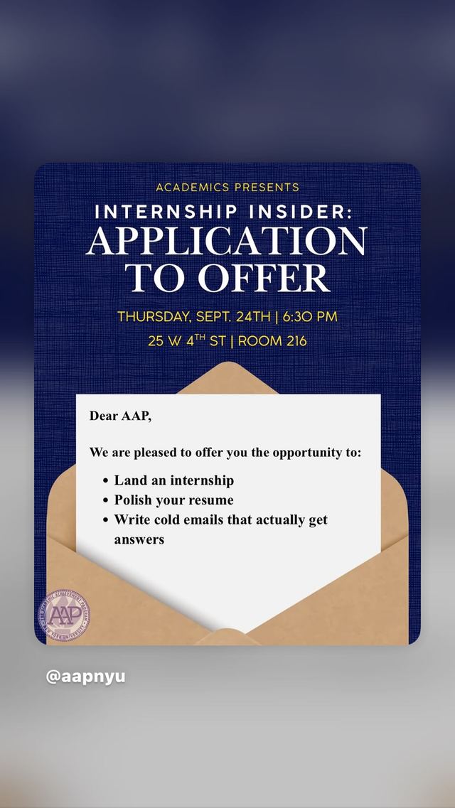 Internship Insider: Application to Offer, Thu, Sep 24
