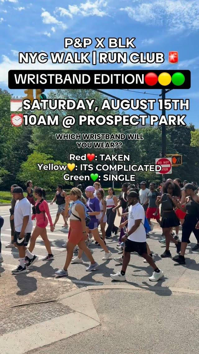 P&P X BLK NYC Walk | Run Club Wristband Edition, Sat, Aug 15, Prospect Park, Brooklyn