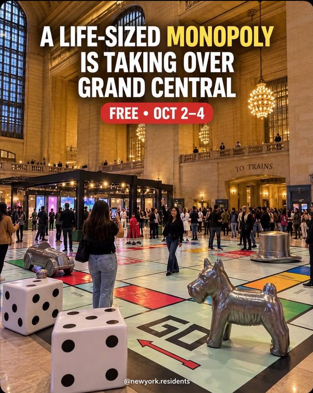 A Life-Sized Monopoly Is Taking Over Grand Central, Thru Oct 4, Meet at Grand Central Station,