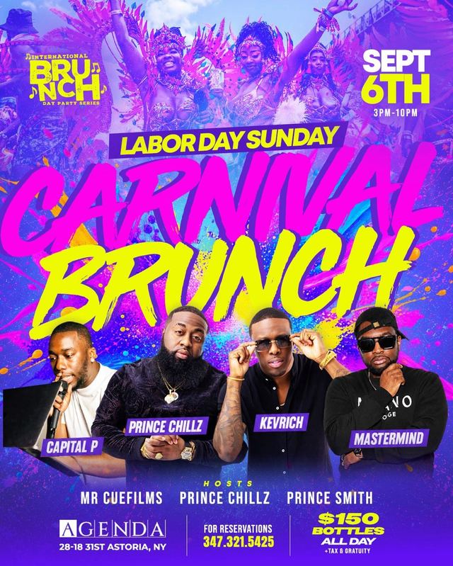 International Brunch Day Party Series: Carnival Brunch, Sun, Sep 6, Agenda, Astoria