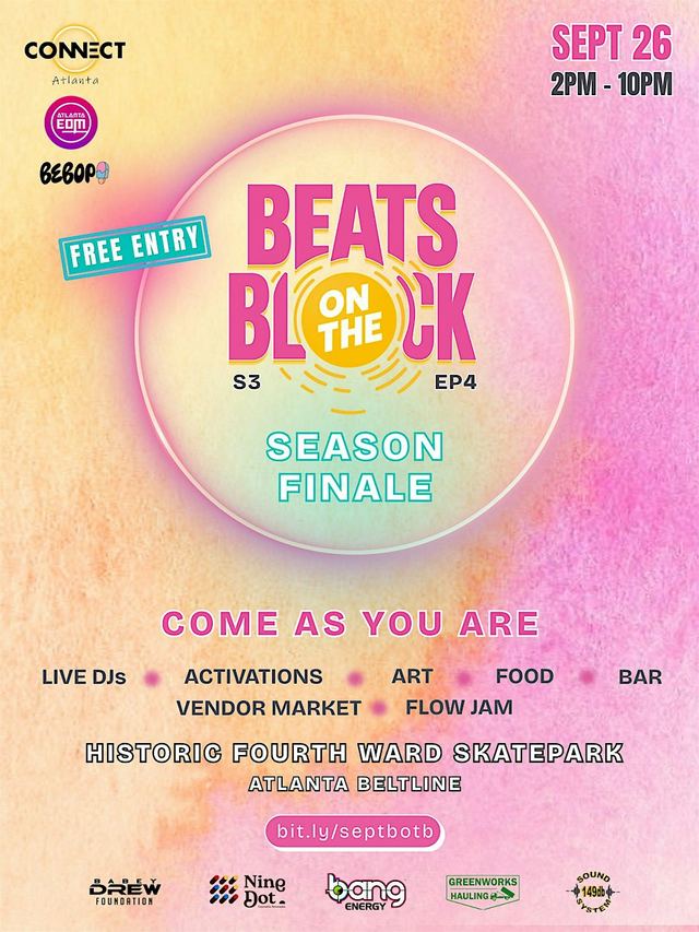 Beats on the Block, Sat, Sep 26, Historic Fourth Ward Skatepark