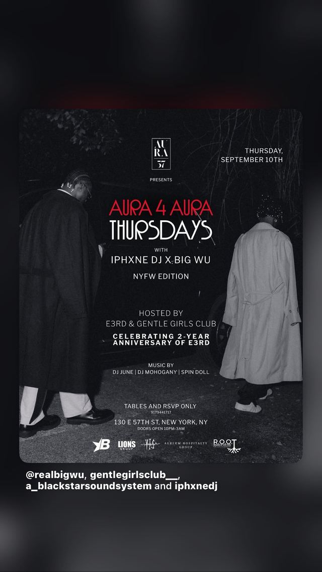 Aura 4 Aura Thursdays (NYFW Edition), Thu, Sep 10, Aura 57, Midtown East