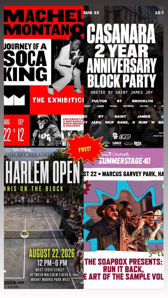 Harlem Open, Sat, Aug 22, Marcus Garvey Park, Harlem