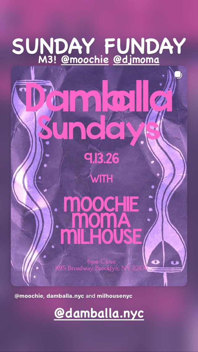 Damballa Sundays, Sun, Sep 13, Damballa, Bushwick