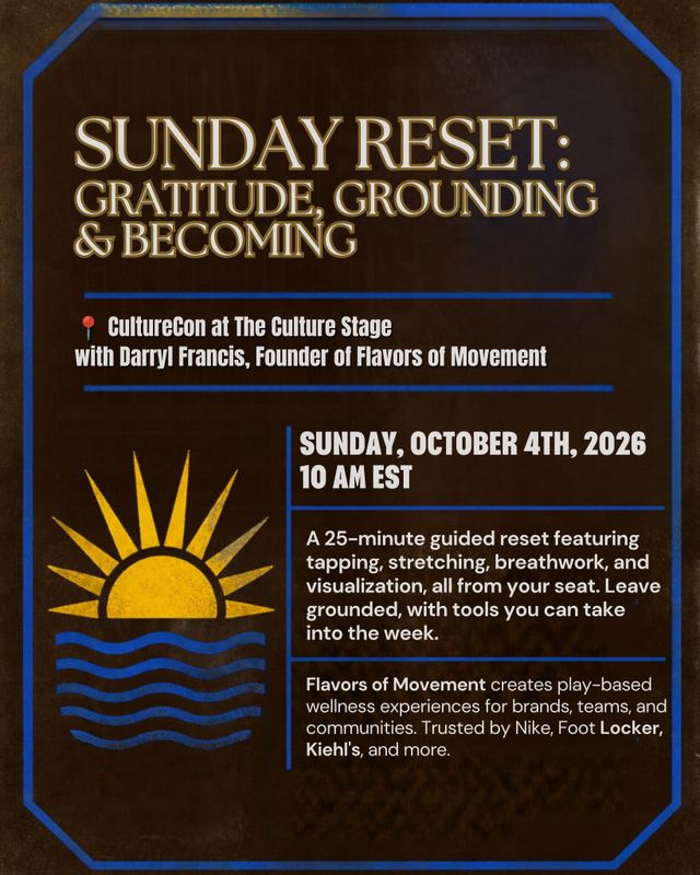 SUNDAY RESET: GRATITUDE, GROUNDING & BECOMING, Sun, Oct 4, The Culture Stage