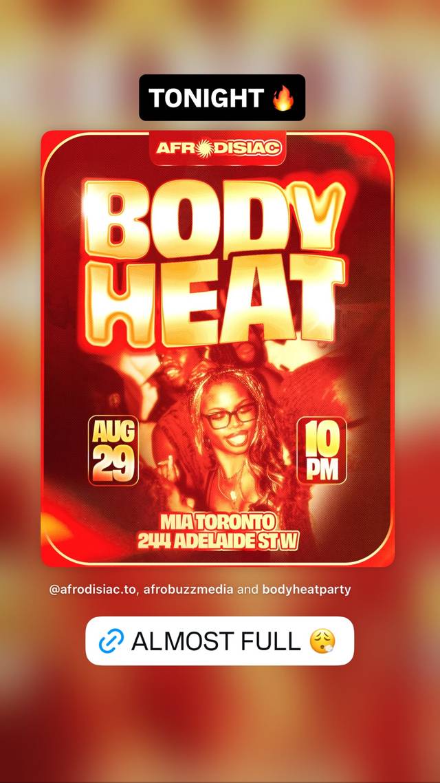 BODY HEAT, Sat, Aug 29, MIA, Entertainment District