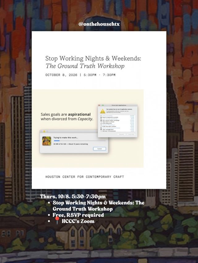Stop Working Nights & Weekends: The Ground Truth Workshop, Thu, Oct 8, HCCC's Zoom