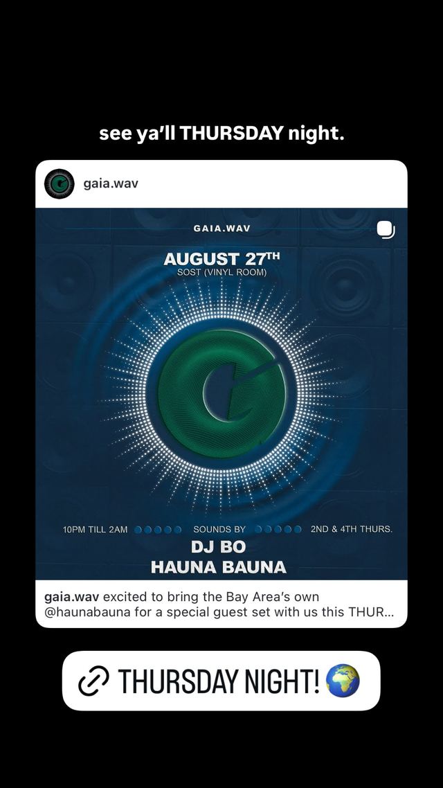 GAIA.WAV, Thu, Aug 27, SOST (Vinyl Room)