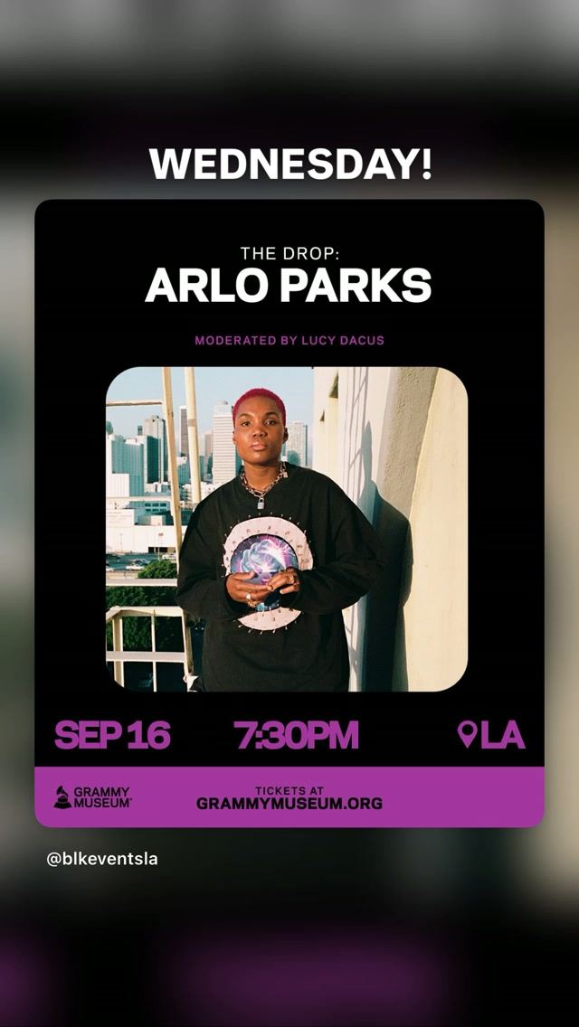 The Drop: Arlo Parks, Wed, Sep 16, Grammy Museum, Downtown Los Angeles