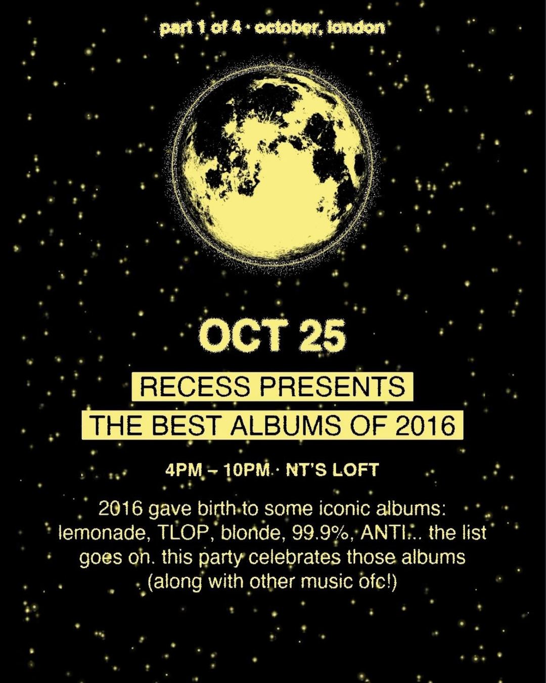 RECESS PRESENTS THE BEST ALBUMS OF 2016