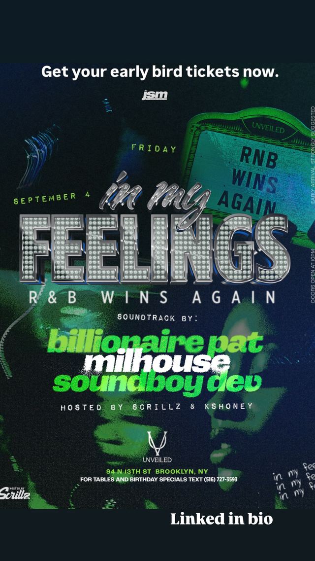 In My Feelings: R&B Wins Again, Fri, Sep 4, Unveiled, Williamsburg