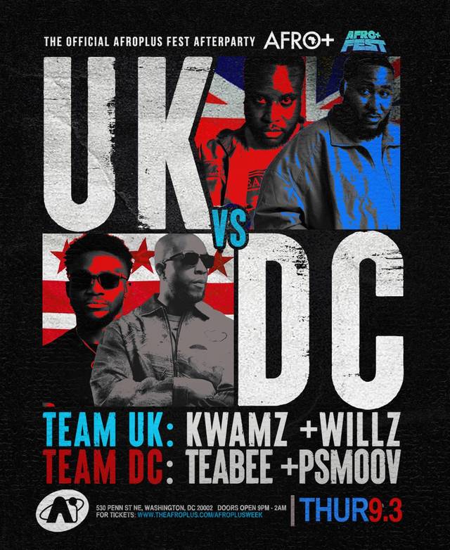 UK vs DC - The Official AfroPlus Fest Afterparty, Thu, Sep 3, AI Warehouse, DC, Northeast Washington