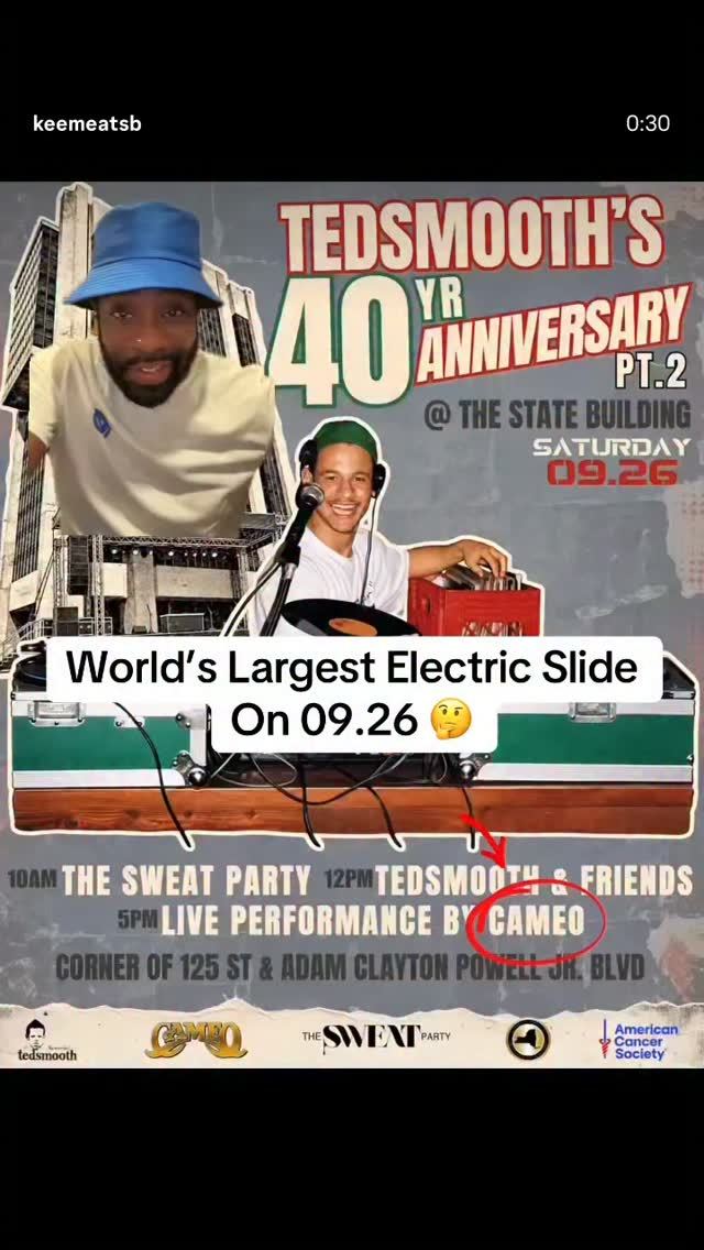 Tedsmooth's 40 Yr Anniversary Pt. 2, Sat, Sep 26, The State Building, Harlem