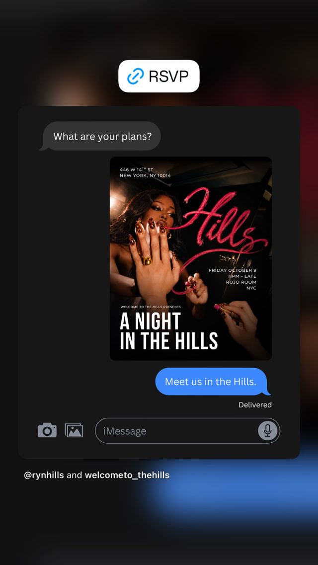 A NIGHT IN THE HILLS, Fri, Oct 9, The Hills, Meatpacking District