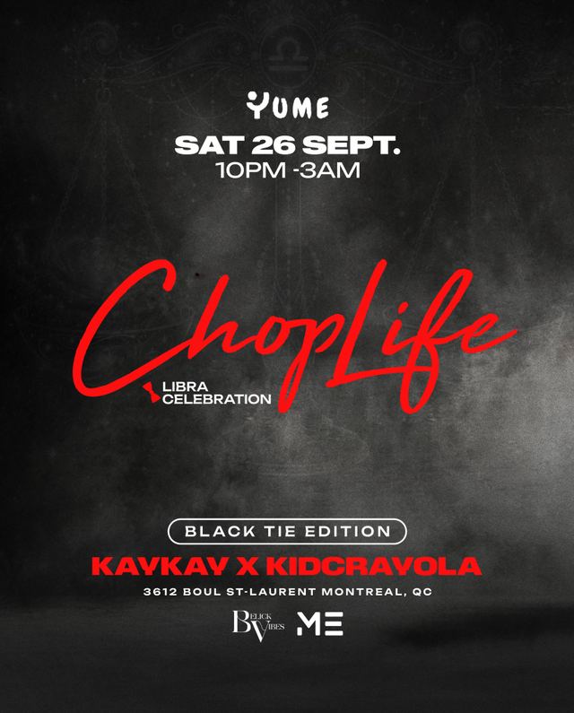 Choplife: Libra Celebration (Black Tie Edition), Sat, Sep 26, Yume