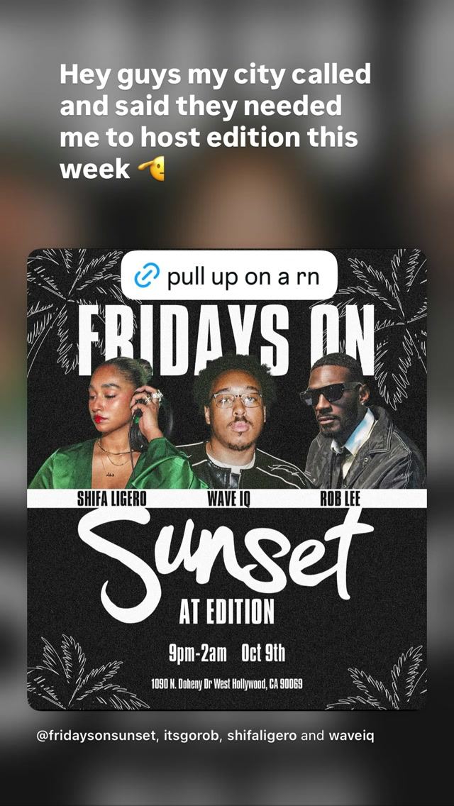 FRIDAYS ON SUNSET, Fri, Oct 9, Edition, West Hollywood