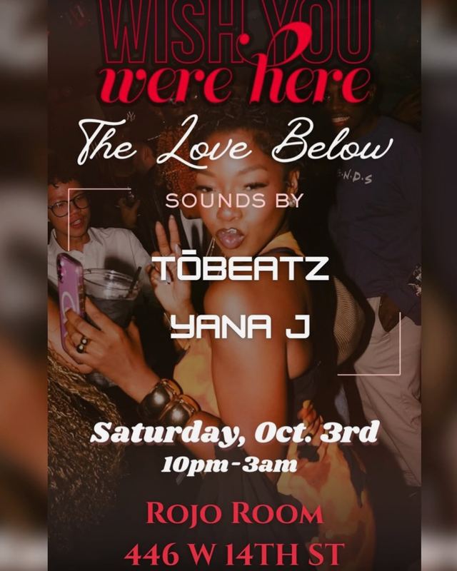 WISH YOU WERE HERE, Sat, Oct 3, Rojo Room, Meatpacking District
