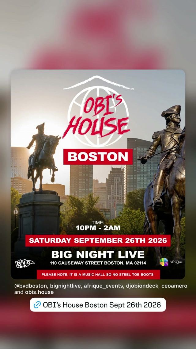 OBI'S HOUSE BOSTON, Sat, Sep 26, Big Night Live
