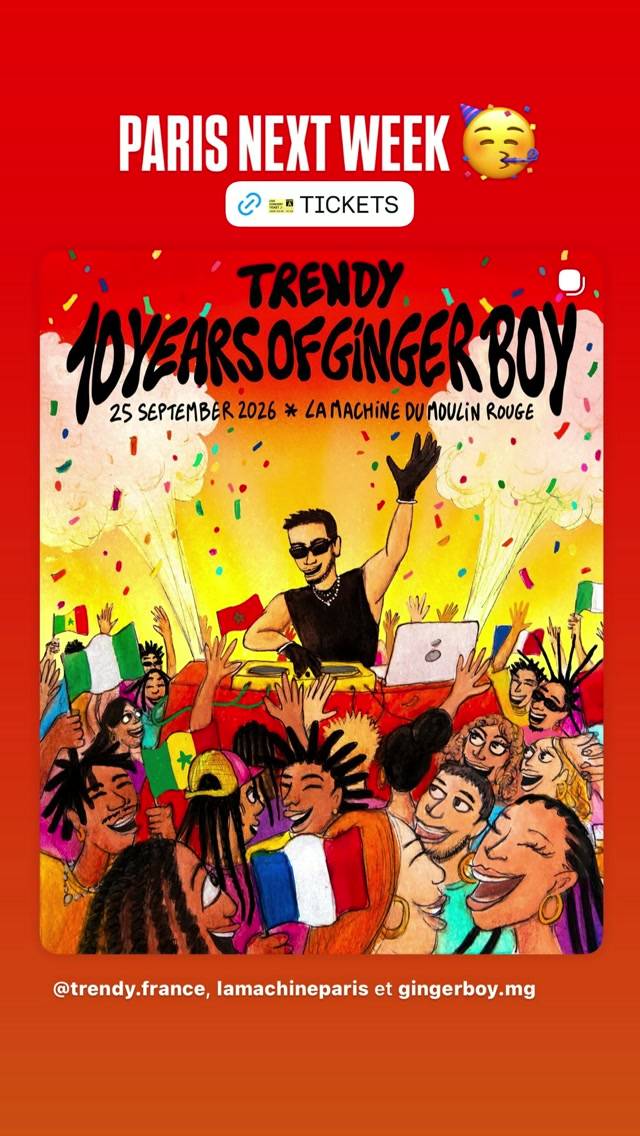 10 Years of Ginger Boy, Fri, Sep 25, La Machine du Moulin Rouge, Montmartre
