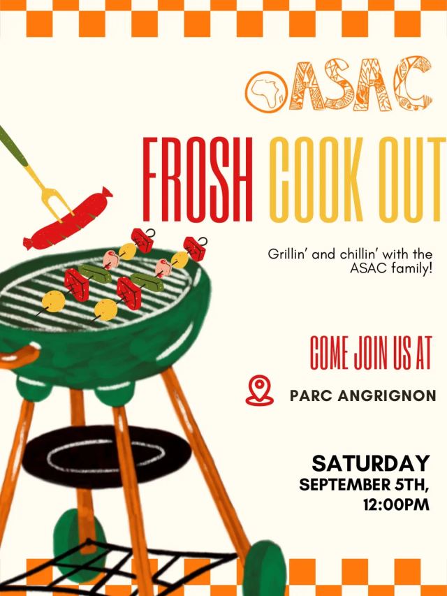 Frosh Cook Out, Sat, Sep 5, Parc Angrignon