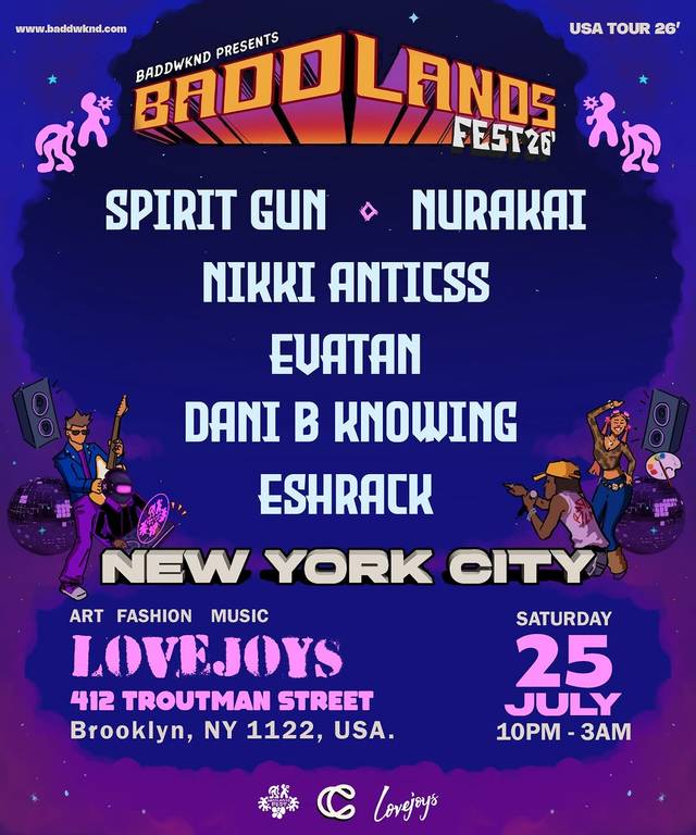 Baddlands Fest 26, Sat, Jul 25, Lovejoys, Bushwick