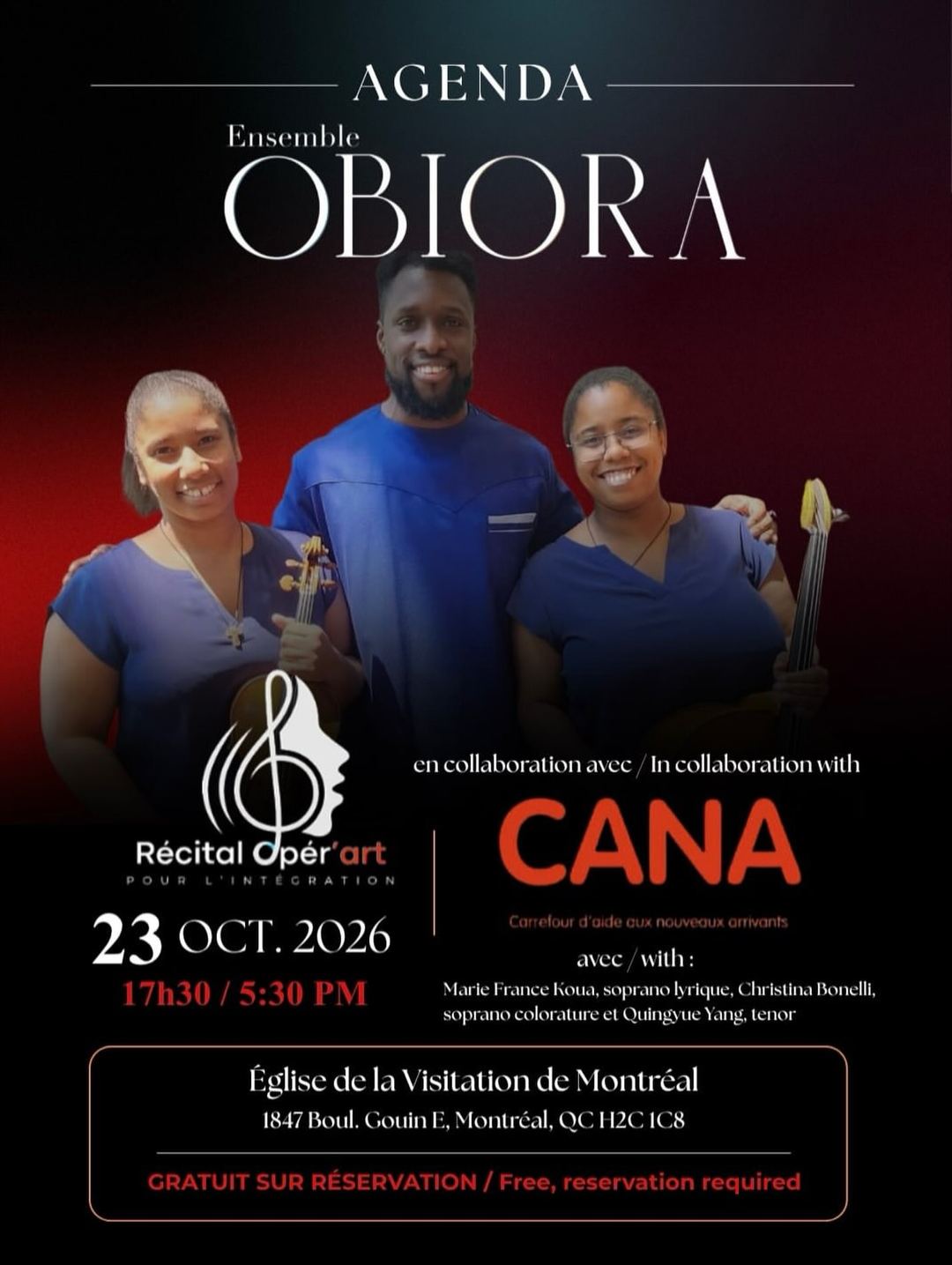 Ensemble OBIORA Récital Opér'art Pour L'intégration