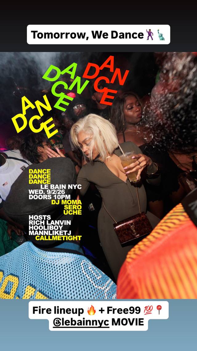DANCE DANCE DANCE, Wed, Sep 2, Le Bain, Meatpacking