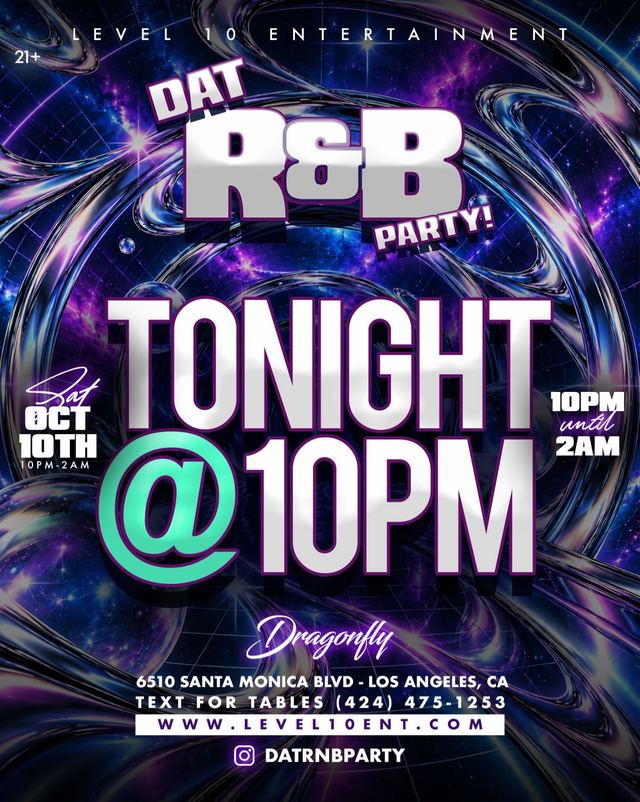 Dat R&B Party: 90s vs 2000’s edition!, Sat, Oct 10, Dragonfly Hollywood