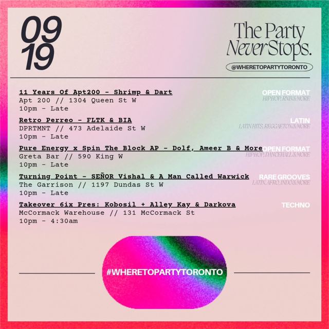 Takeover 6ix Pres: Kobosil + Alley_Kay & Darkova, Sat, Sep 19, McCormack Warehouse, Mount Dennis