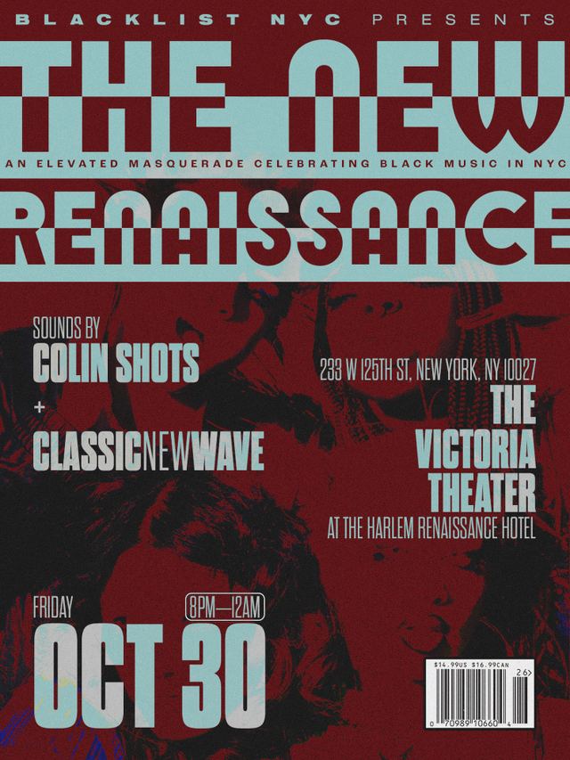 The New Renaissance, Fri, Oct 30, The Victoria, Harlem