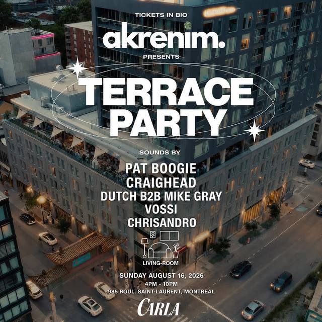 Terrace Party, Sun, Aug 16, Terrasse Carla, Chinatown