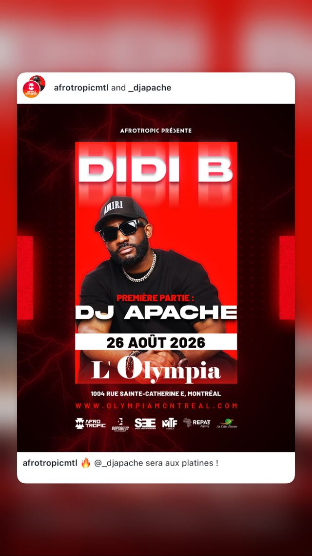 DIDI B, Wed, Aug 26, L'Olympia