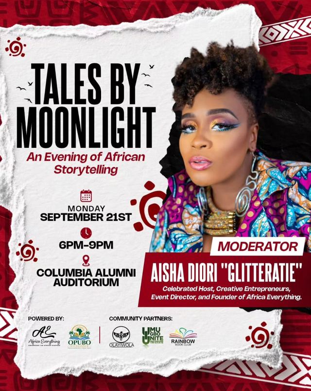 TALES BY MOONLIGHT An Evening of African Storytelling, Mon, Sep 21, COLUMBIA ALUMNI AUDITORIUM