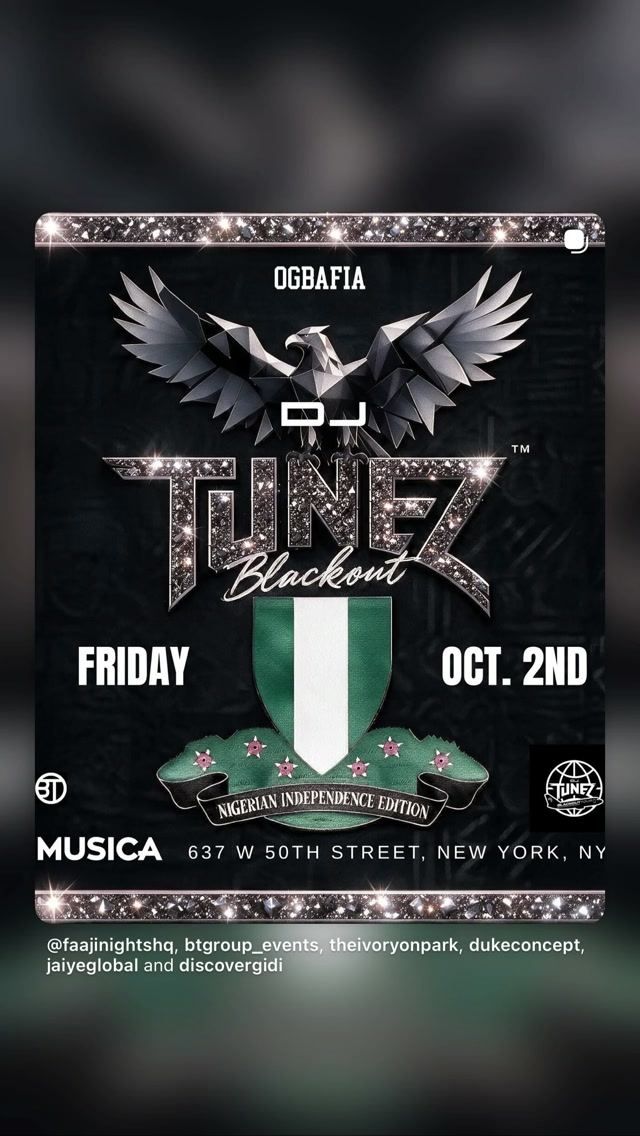 DJ Tunez Blackout, Fri, Oct 2, Musica