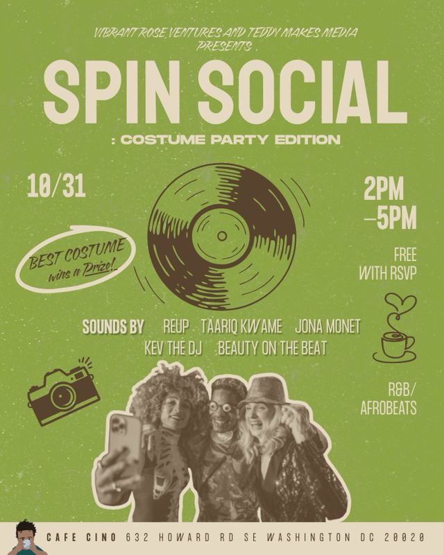 Spin Social : Costume Party Edition, Sat, Oct 31, CafecinoDC