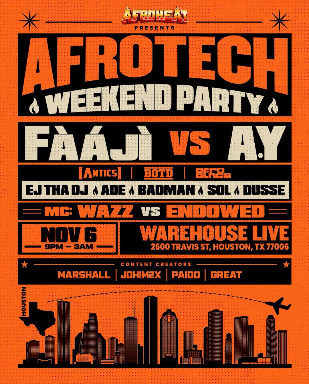 Afrotech Weekend Party Fàájì vs A.Y