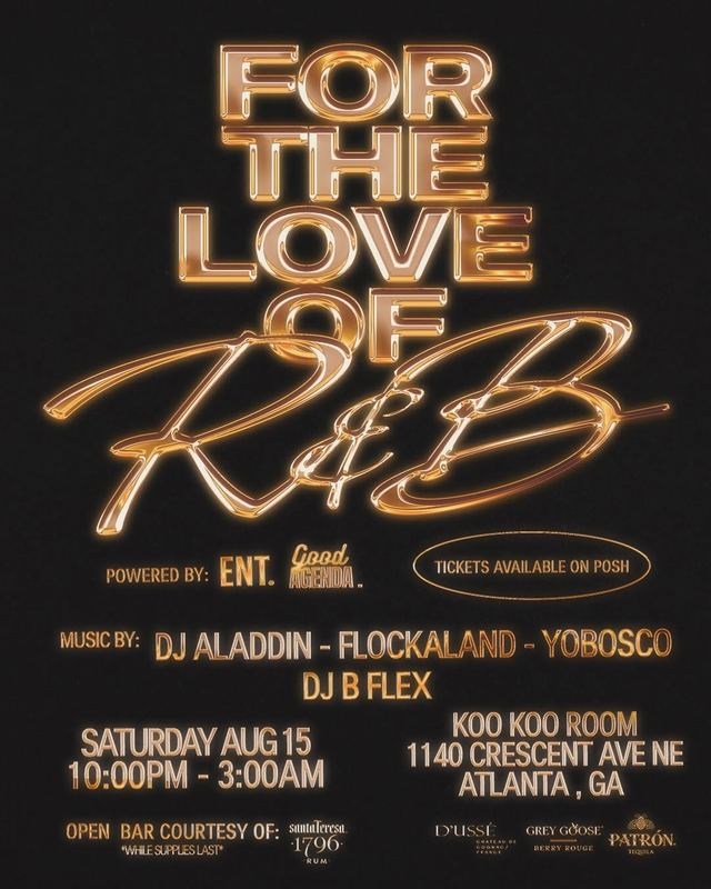 For the Love of R&B, Sat, Aug 15, Koo Koo Room, Midtown Atlanta