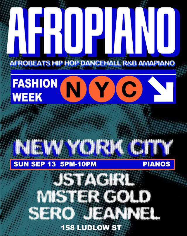 Afropiano Fashion Week Day Party, Sun, Sep 13, Pianos, Lower East Side