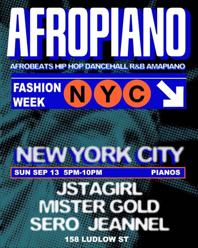 Afropiano Fashion Week Day Party, Sun, Sep 13, Pianos, Lower East Side