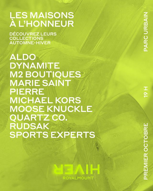 Hiver 26 Fashion Show, Thu, Oct 1, Parc Urbain