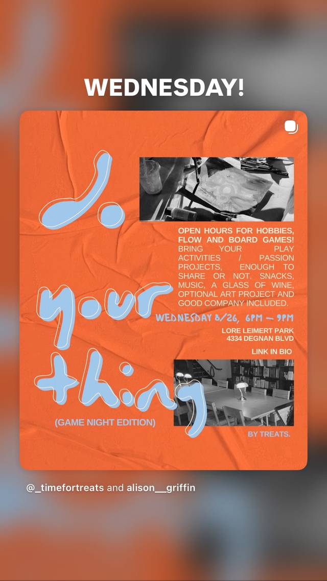 Do Your Thing (Game Night Edition), Wed, Aug 26, Lore Leimert Park, Leimert Park
