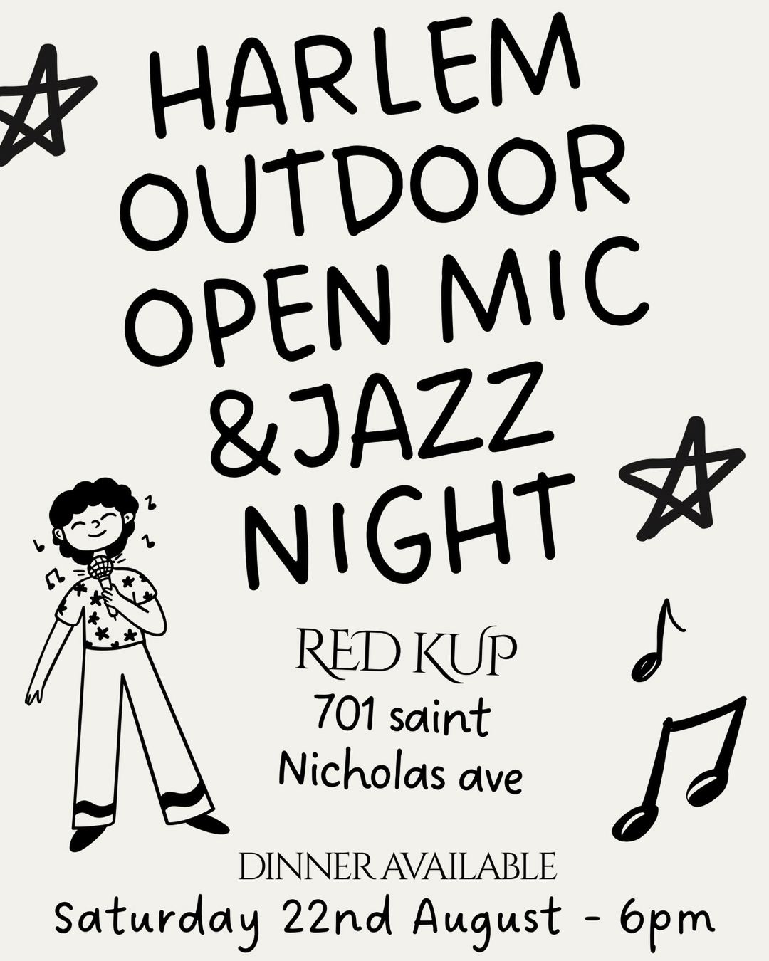 Harlem Outdoor Open Mic & Jazz Night