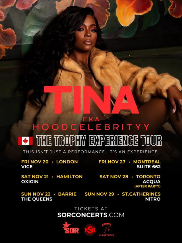 TINA — TROPHY EXPERIENCE: THE TOUR, Fri, Nov 20, Vice Supper Club