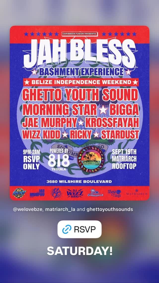 Jah Bless Bashment Experience, Sat, Sep 19, Matriarch Rooftop, Koreatown