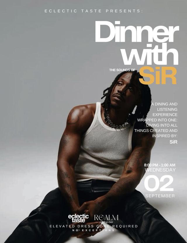 Dinner with SiR, Wed, Sep 2, Realm Rooftop, Northwest Washington
