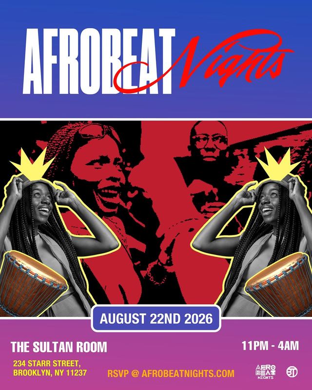 Afrobeat Nights, Sat, Aug 22, The Sultan Room, Brooklyn