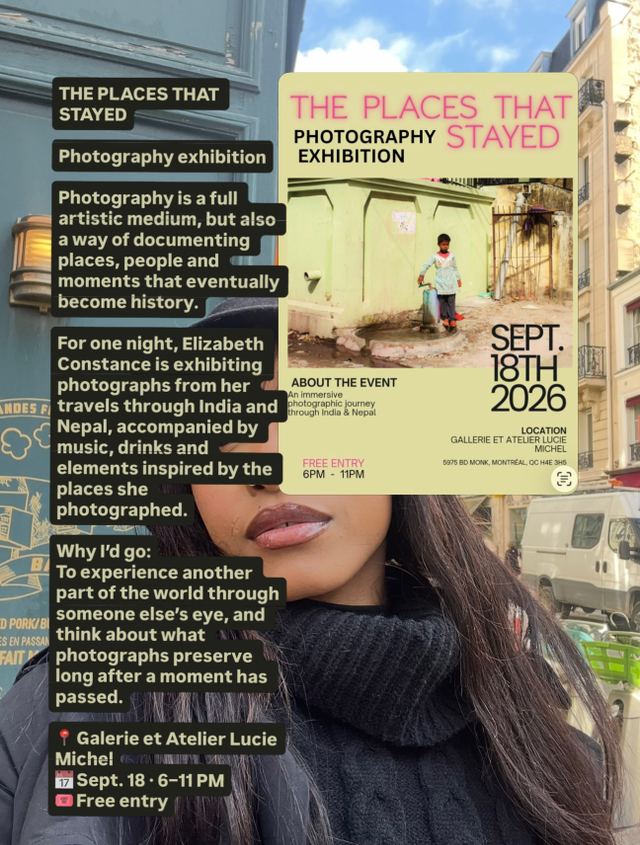 The Places That Stayed Photography Exhibition, Fri, Sep 18, Galerie et Atelier Lucie Michel