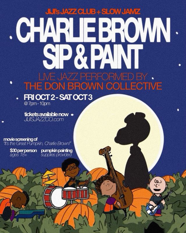 Charlie Brown Sip & Paint, Fri, Oct 2 – Sat, Oct 3, Slow Jamz Gallery, Downtown