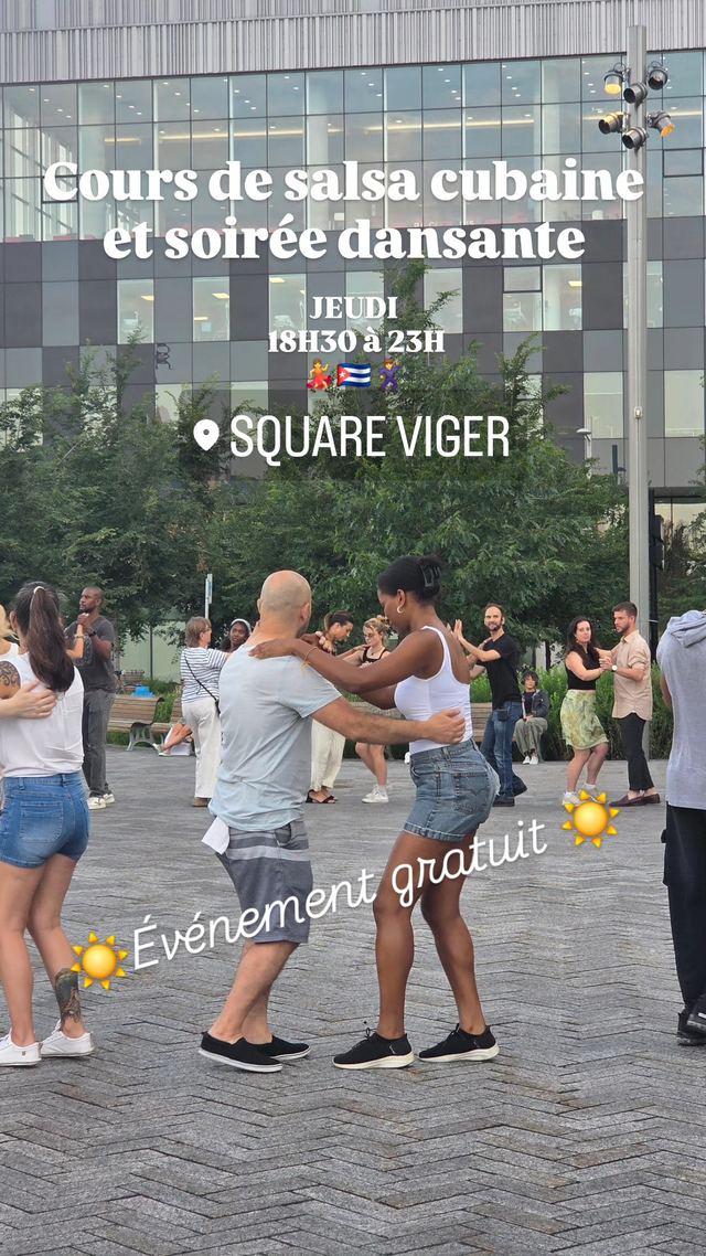 Cours de salsa cubaine et soirée dansante, Thu, Aug 27, Square Viger, Ville-Marie