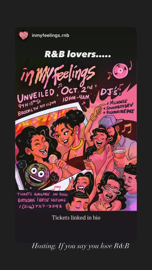 In My Feelings, Fri, Oct 2, Unveiled New York, Williamsburg